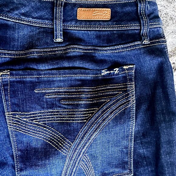 Seven7 Women's Plus Size 22 Dark Wash Denim Boot cut Mid Rise Jean - Picture 5 of 12